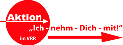 Logo 'Aktion Ich nehm dich mit' im VRR Logo 'Aktion Ich nehm dich mit' im VRR